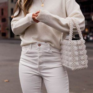 SHRIMPS Antonia Cream/Clear Tote Bag NWT